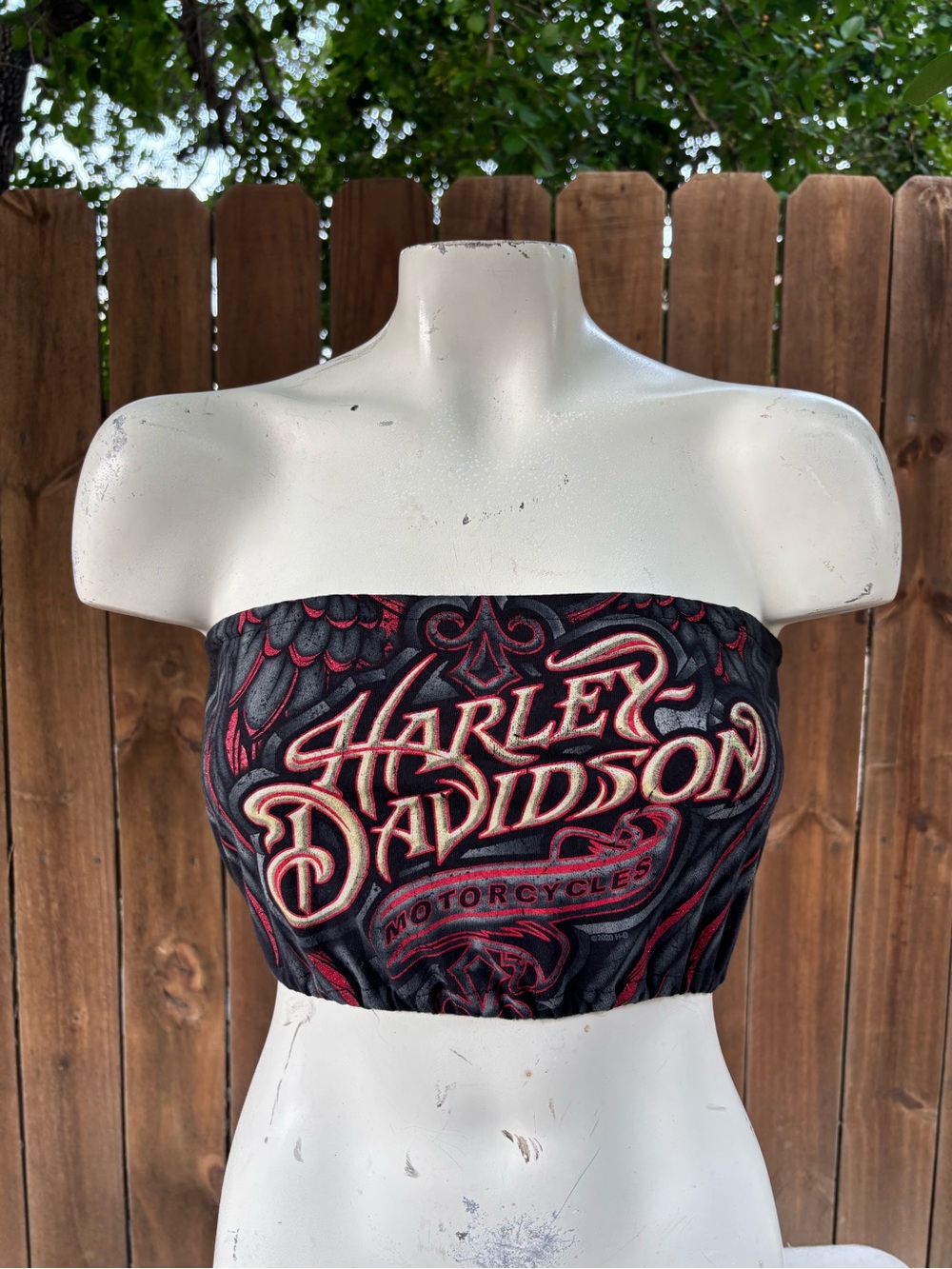 NWOT Harley Davidson Custom Reworked Tube Top size S/M, Y2K, Summer, Goth.